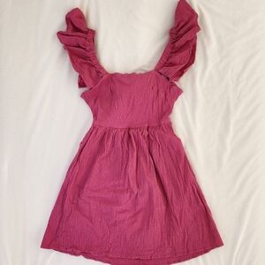 Bella Ruffle Sleeve Bow Back Mini Dress